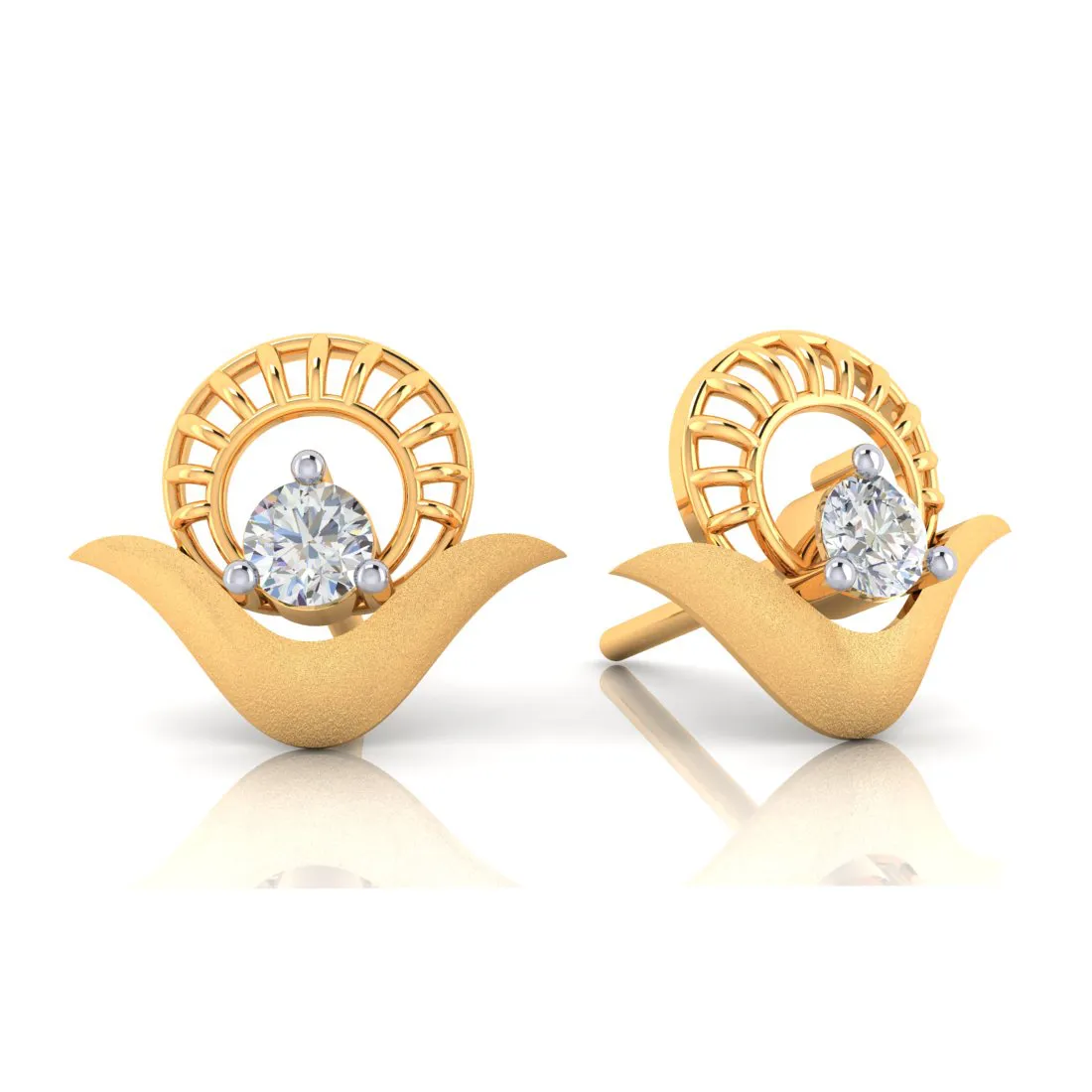 18k Gold And Diamond Mini Ear Tops