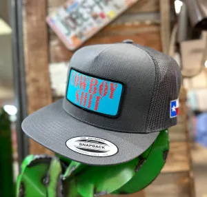 2023 Jobes Hats Trucker - All Grey “Cowboy Shit” Turquoise patch