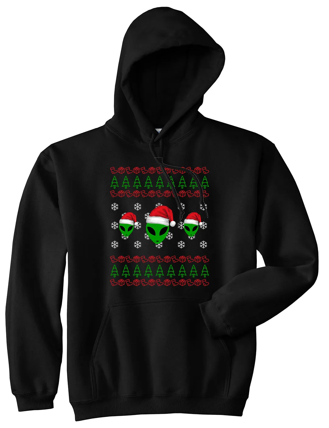 Alien Ugly Christmas Mens Pullover Hoodie