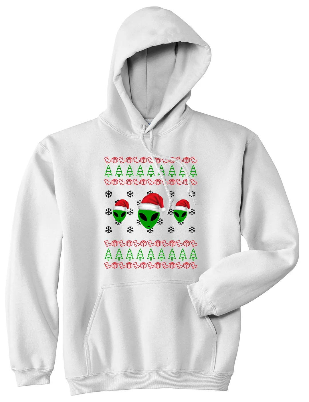 Alien Ugly Christmas Mens Pullover Hoodie