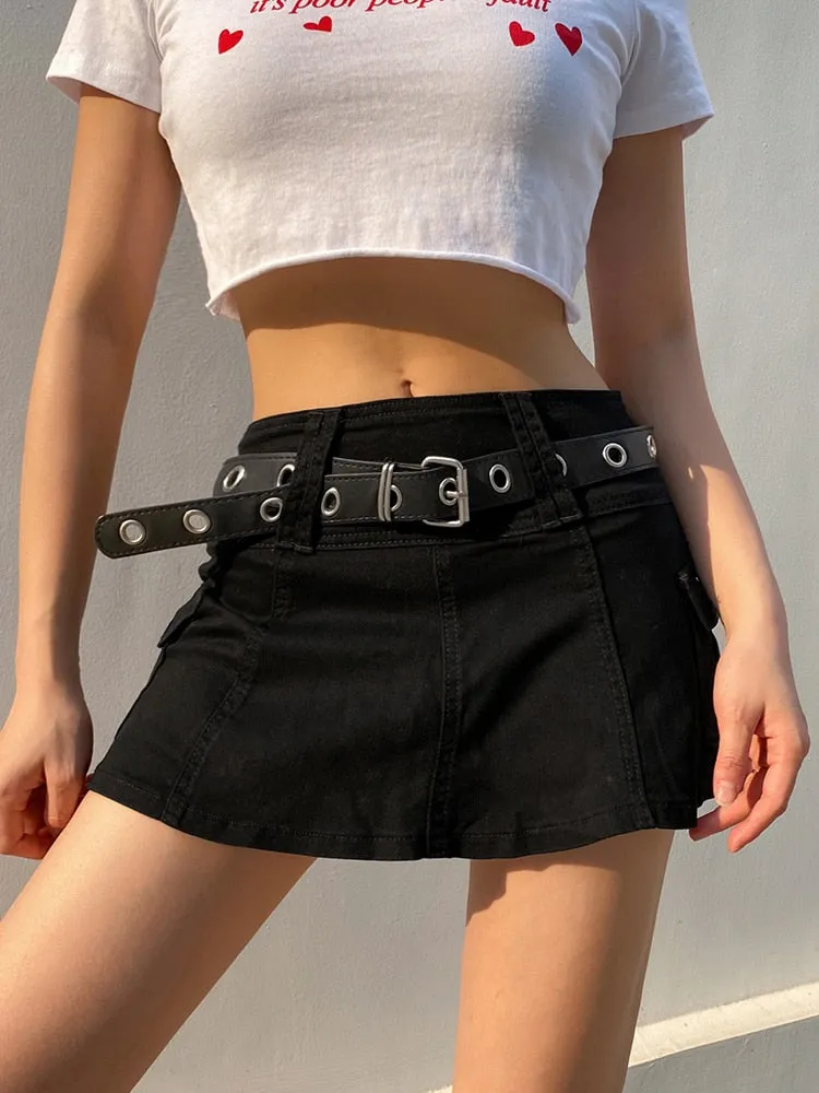 Amozae--hoco dresses  Aesthetic Harajuku High Waist Mini Skirt Summer Casual A Line Hot Shorts Skirts Women Black White Gothic Kawaii