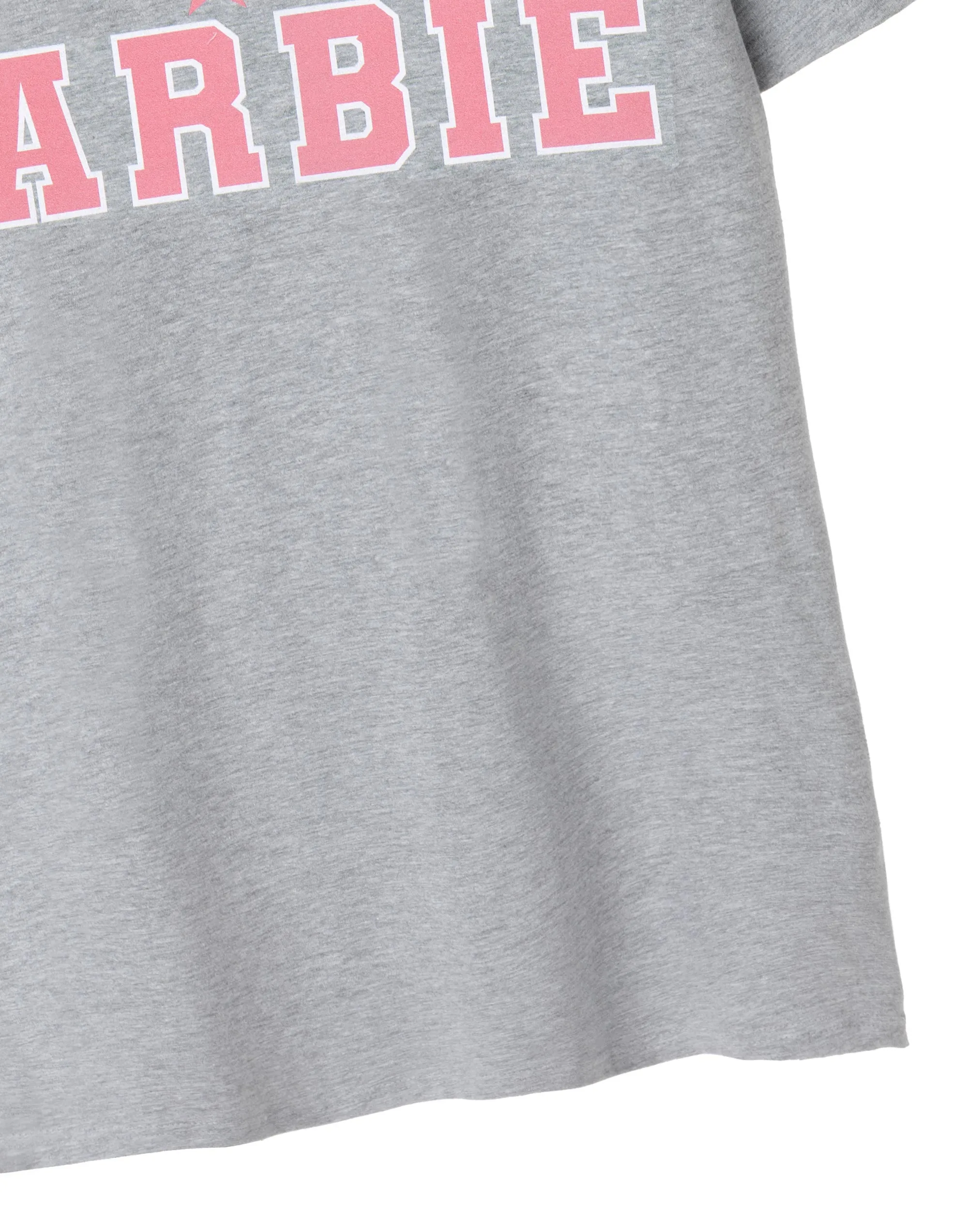 Barbie Collegiate Logo Womens Grey Marl Short Sleeved T-Shirt