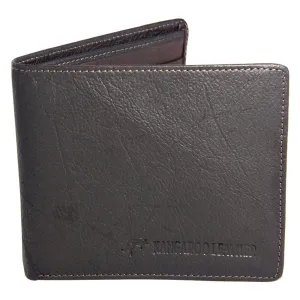 Barmah Kangaroo Leather 1 Fold Wallet - Black