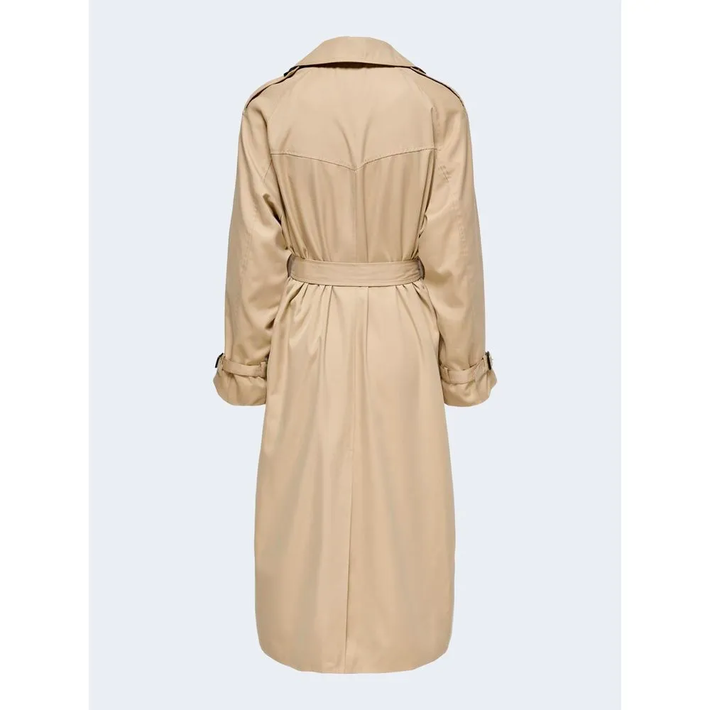 Beige Polyester Jackets & Coat