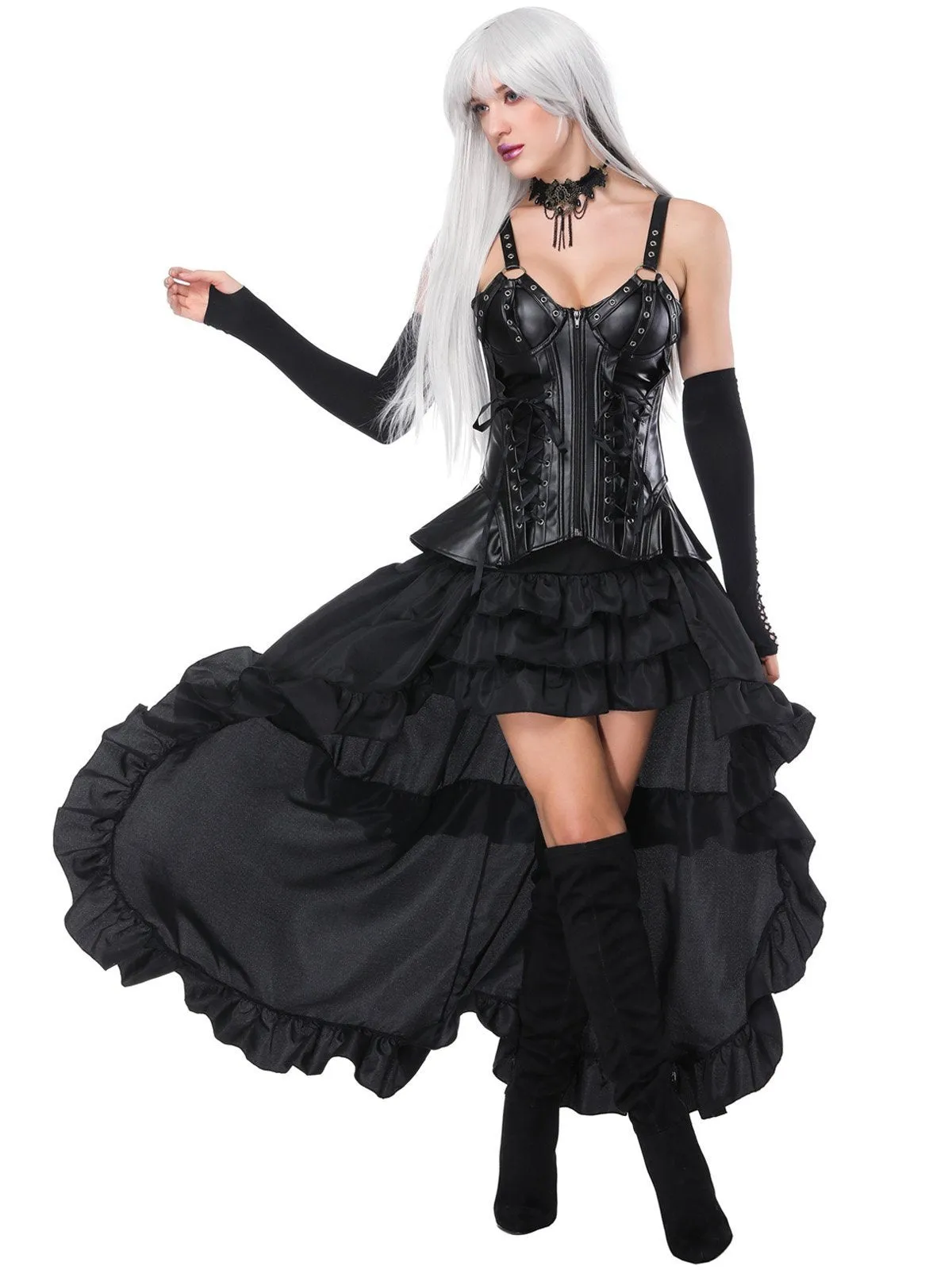 Black Halloween Steampunk Hilo Skirt