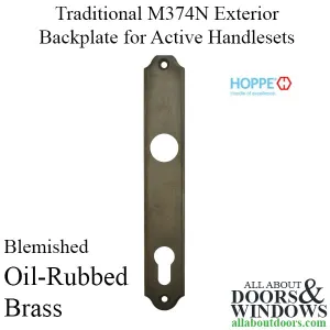 Blemished HOPPE Traditional Interior Backplate M374N for Active/Inactive Handlesets - Oil-Rubbed Brass