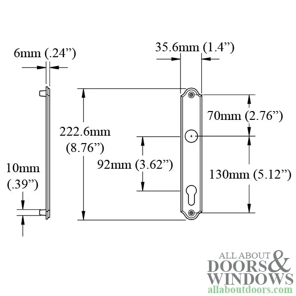 Blemished HOPPE Traditional Interior Backplate M374N for Active/Inactive Handlesets - Oil-Rubbed Brass