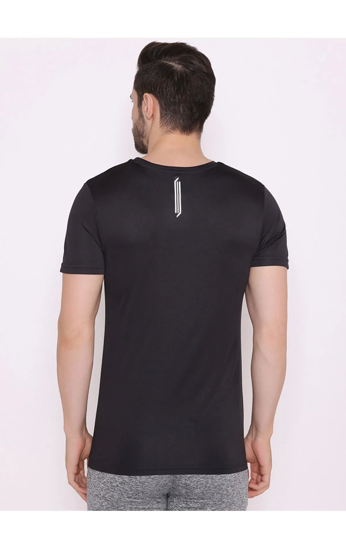 Bodyactive Round Neck Half Sleeve T-Shirt for Men -TS26-BLK