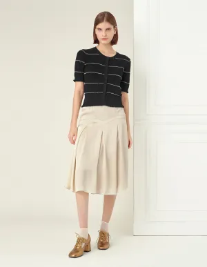 BORA AKSU Champagne airy hem pleated skirt