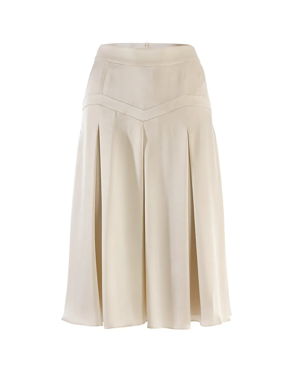 BORA AKSU Champagne airy hem pleated skirt