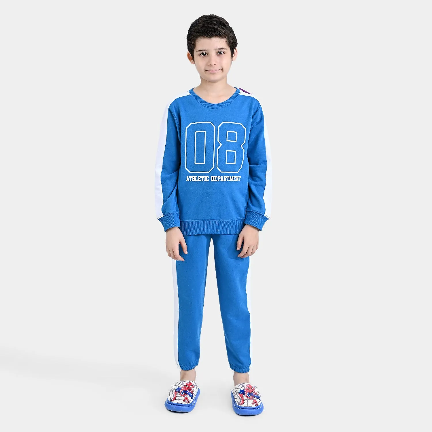 Boys Cotton Terry 2 Piece Suit Athletic-Blue