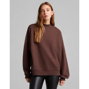 Brown High Neck Overszied Sweatshirt