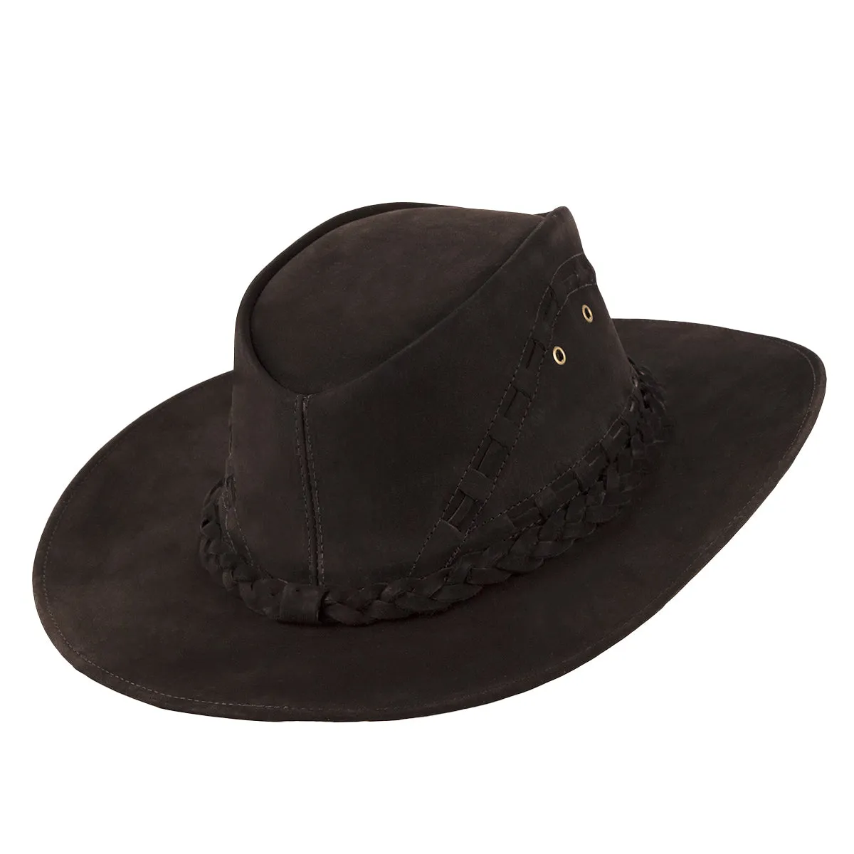 Brunello's Western Leather Hat in Black