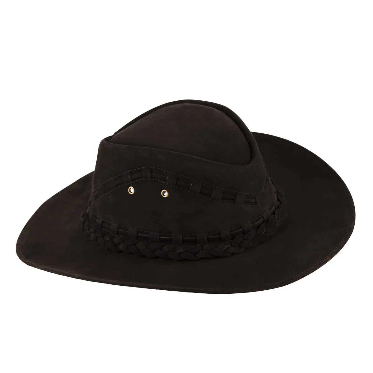 Brunello's Western Leather Hat in Black