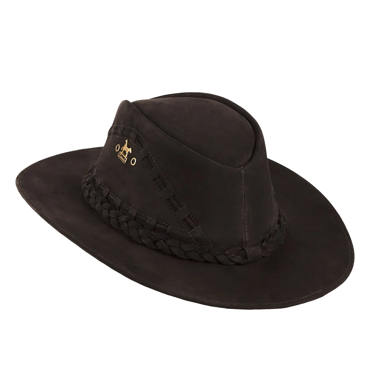 Brunello's Western Leather Hat in Black