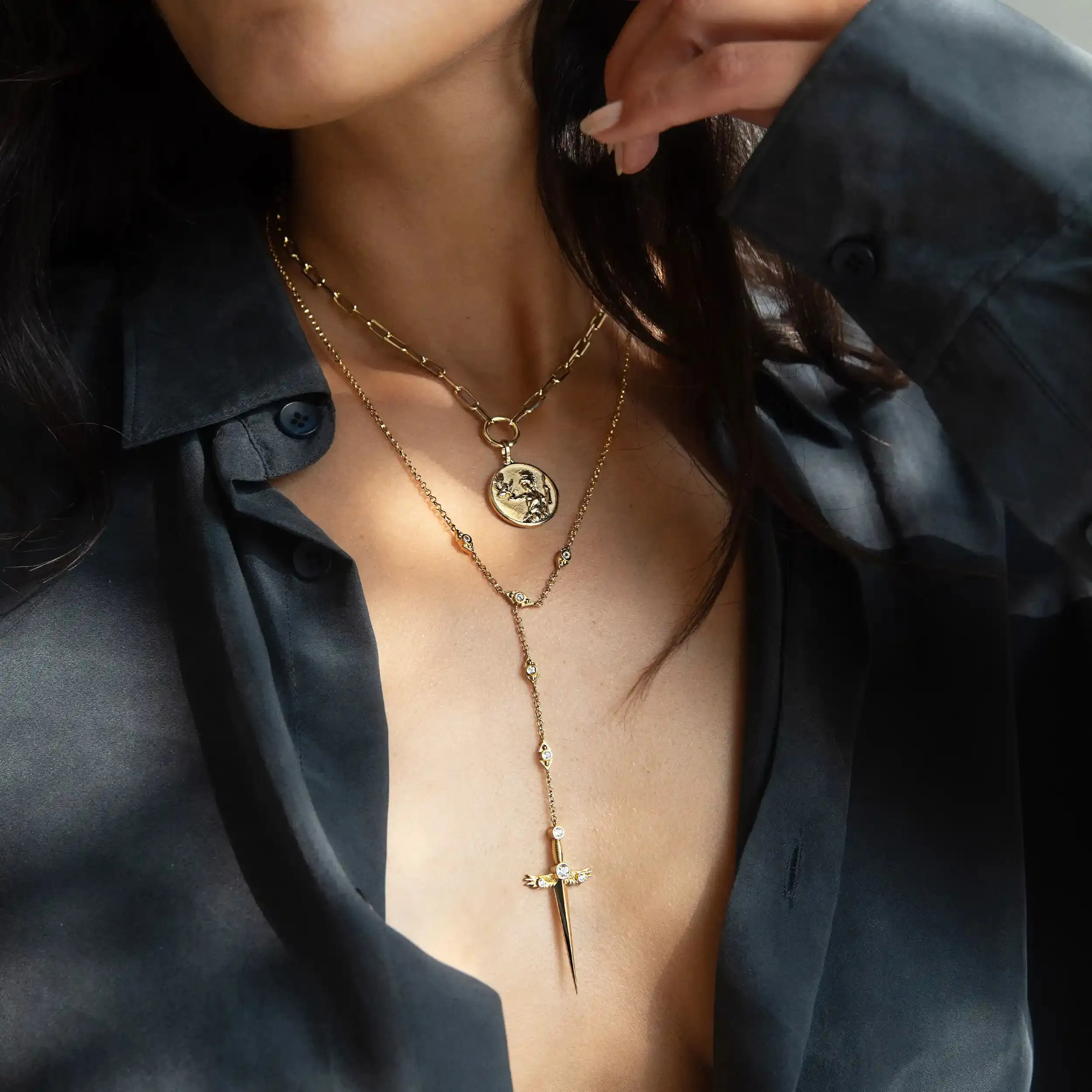 By The Sword Lariat Necklace Set