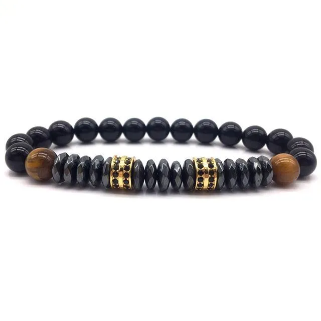 Classy Men Formal Beaded Pavé Bracelet