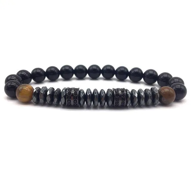 Classy Men Formal Beaded Pavé Bracelet