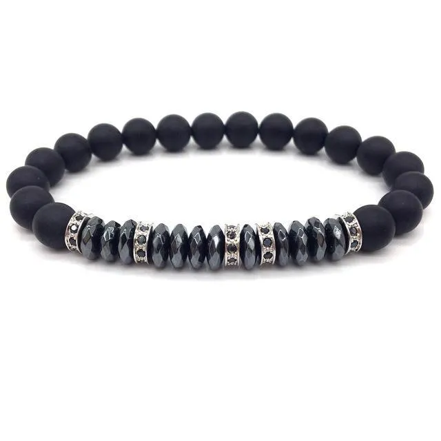 Classy Men Formal Beaded Pavé Bracelet