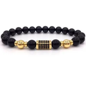 Classy Men Gold/Black Bar Bracelet