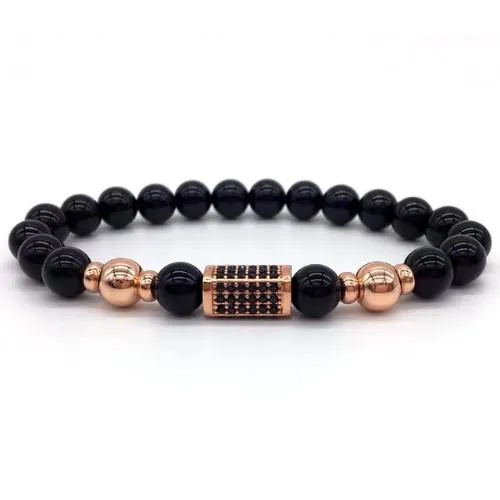 Classy Men Gold/Black Bar Bracelet