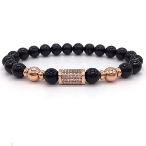 Classy Men Gold/Black Bar Bracelet