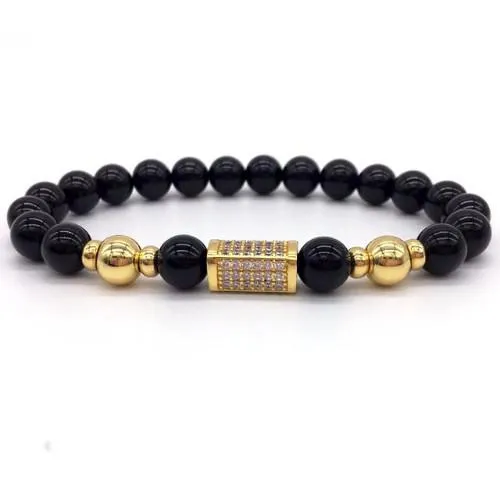 Classy Men Gold/Black Bar Bracelet