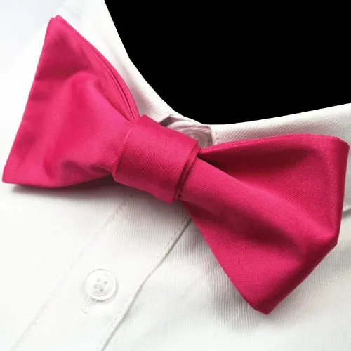 Classy Men Pink Silk Self-Tie Bow Tie