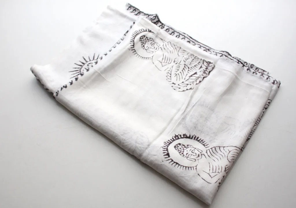 Cotton Yoga Meditation Shawl/Scarf Printed with Deities