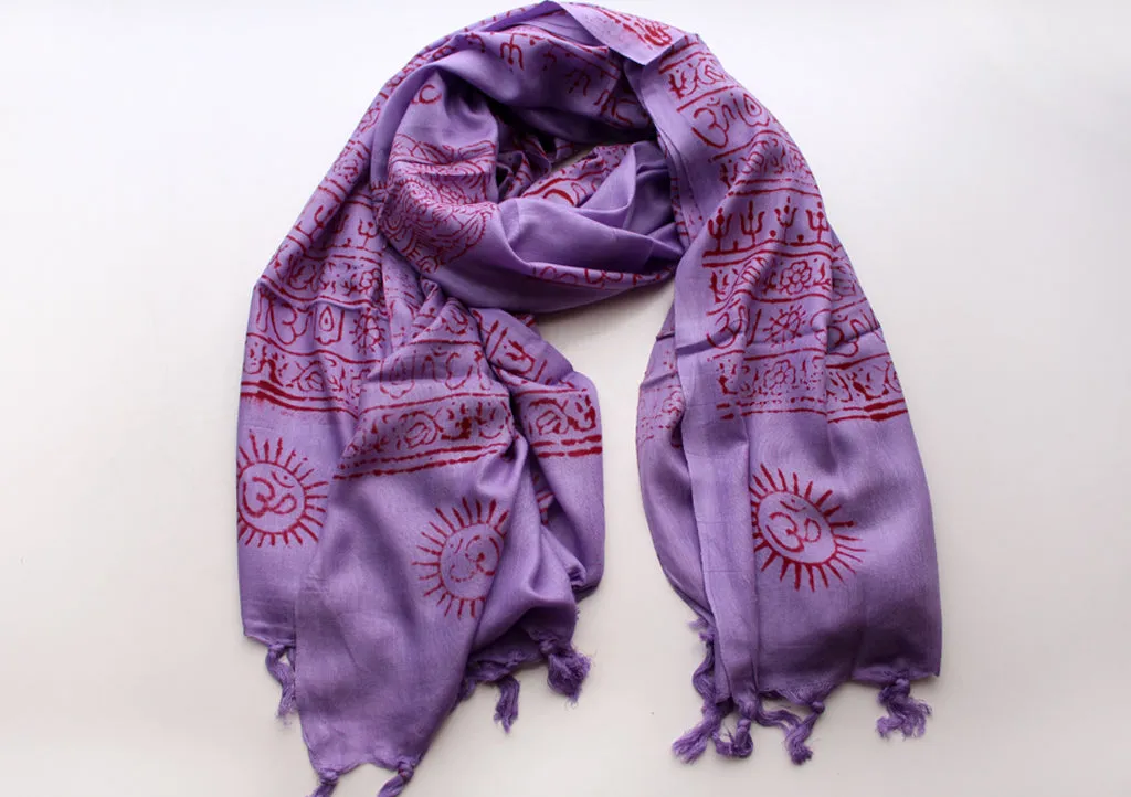 Cotton Yoga Meditation Shawl/Scarf Printed with Deities