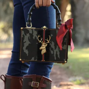 Deer in Glamoflage with Bamboo Handles Handbag