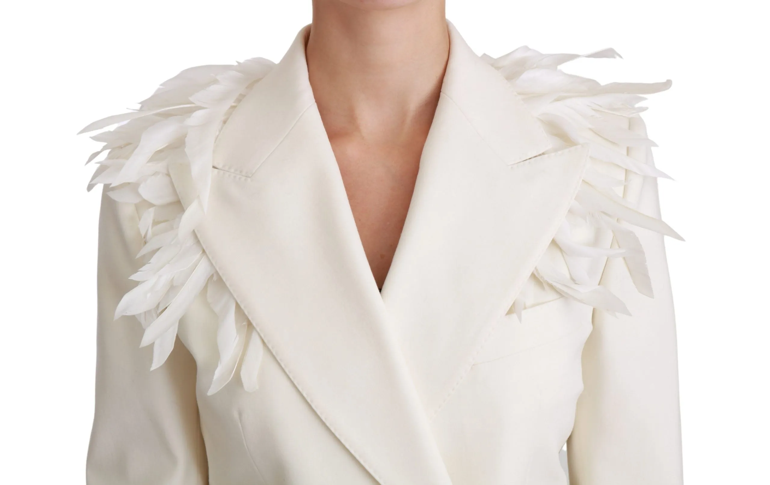 Dolce & Gabbana Elegant White Double Breasted Blazer Jacket