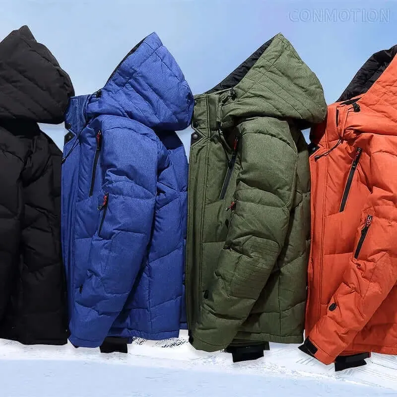 Down Jacket Men White Duck Winter Coat Windproof Warm Parkas Travel