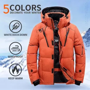 Down Jacket Men White Duck Winter Coat Windproof Warm Parkas Travel