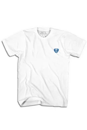 Embroidered ZCL Logo Tee (White - Royal)