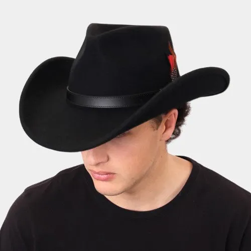 GC Hats Outlander Felt Cowboy Hat - Black