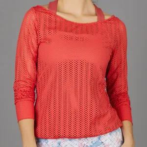 Grids Pullover Top (mineral red)