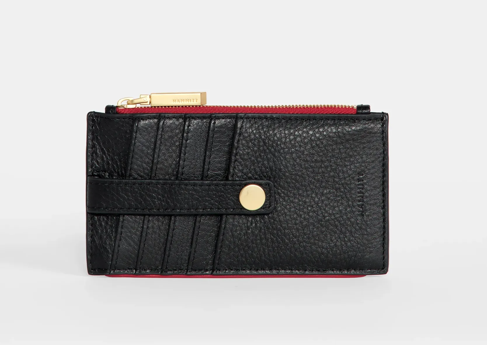 Hammitt 210 WEST Black/Brushed Gold Red Zip