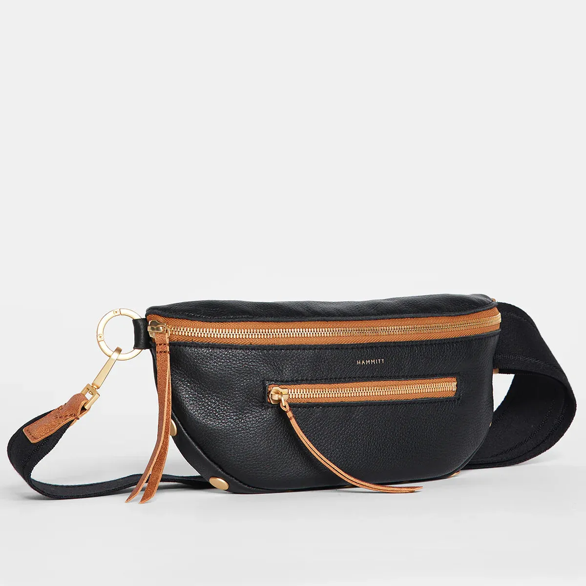 Hammitt CHARLES CROSSBODY MEDIUM Black with Brushed Gold