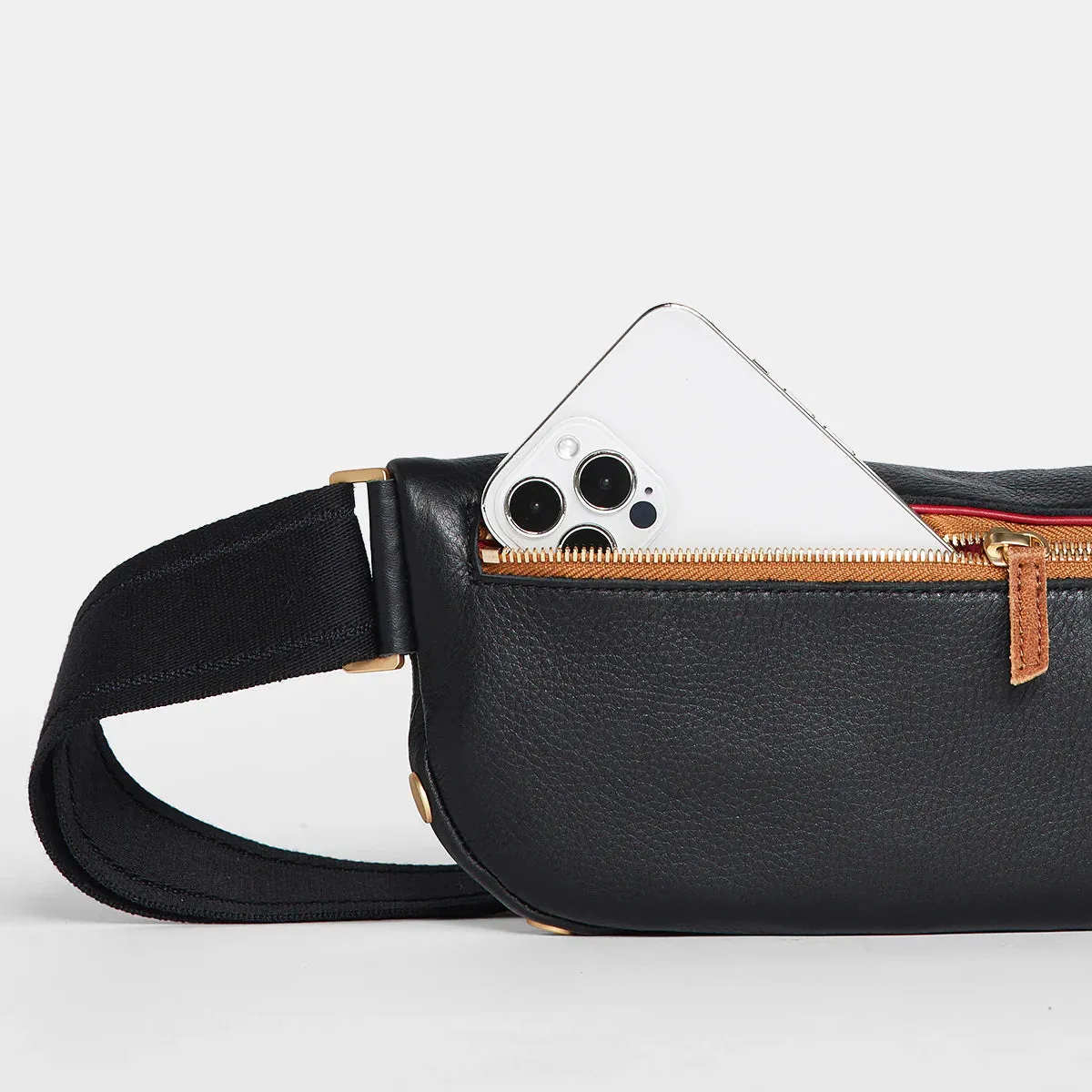 Hammitt CHARLES CROSSBODY MEDIUM Black with Brushed Gold