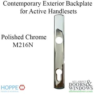 HOPPE Contemporary Exterior Backplate M216N for Active Handlesets - Polished Chrome