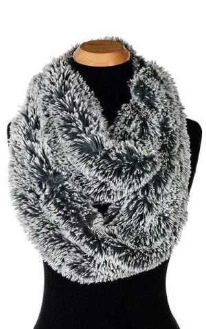 Infinity Scarf - Silver Tipped Fox Faux Fur in Blue Steel