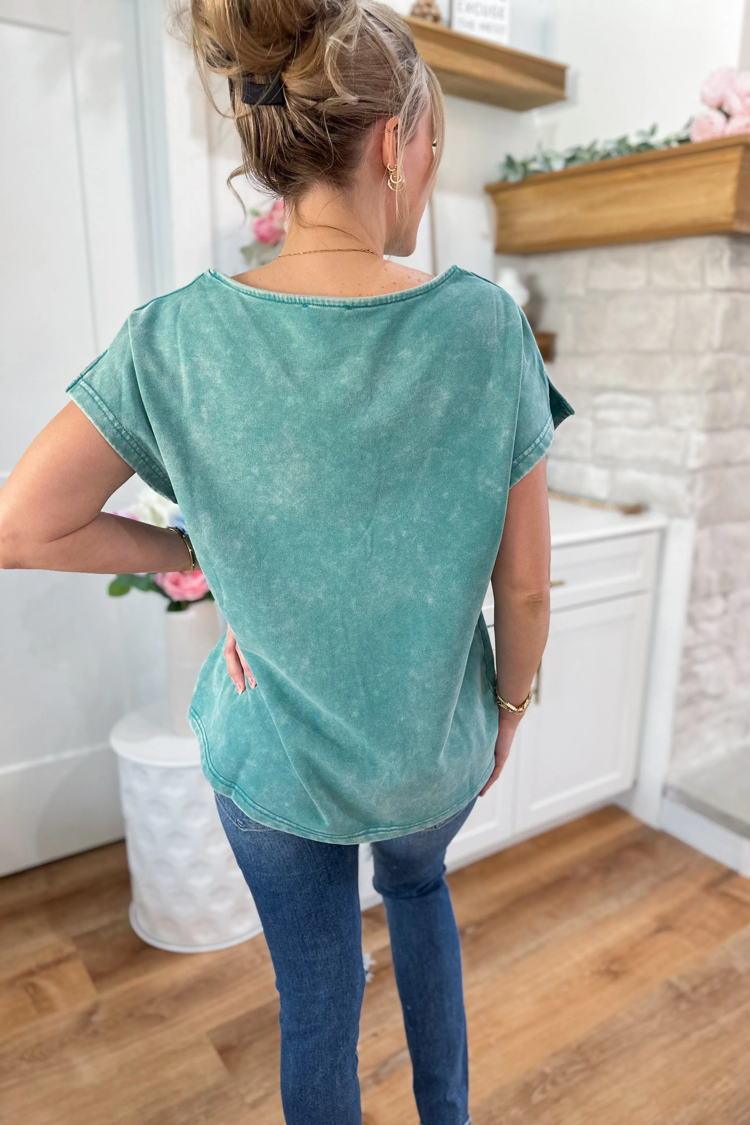 Jack Drop Shoulder Mineral Wash Cotton Jersey Top *FINAL SALE*