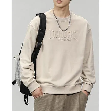 Letter Loose Fit Crew Neck Sweatshirt