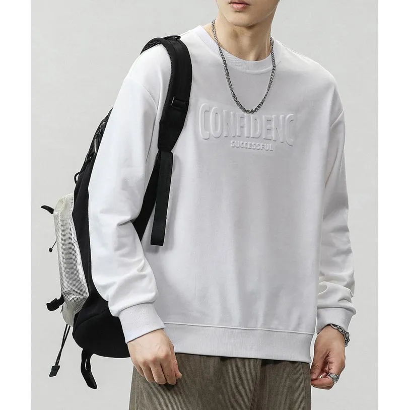 Letter Loose Fit Crew Neck Sweatshirt