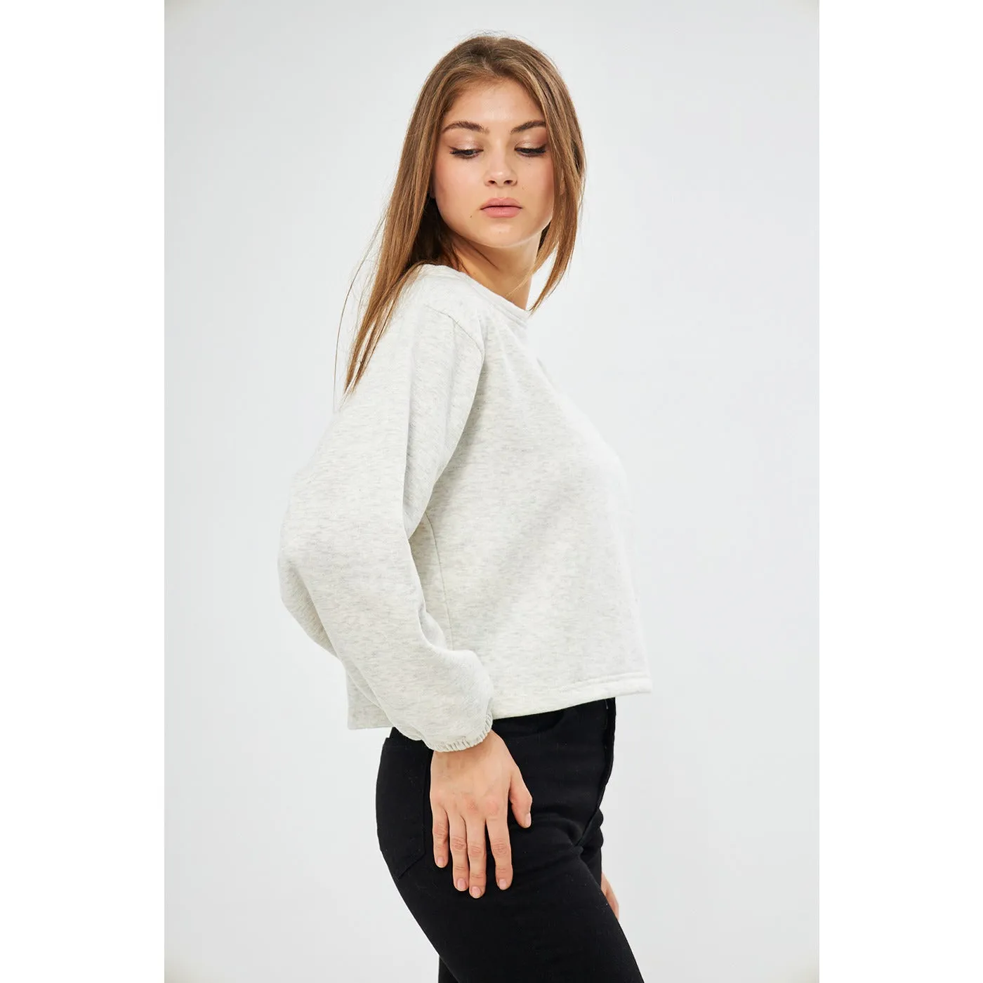 Light Grey Boatneck Oversized Sweatshirt