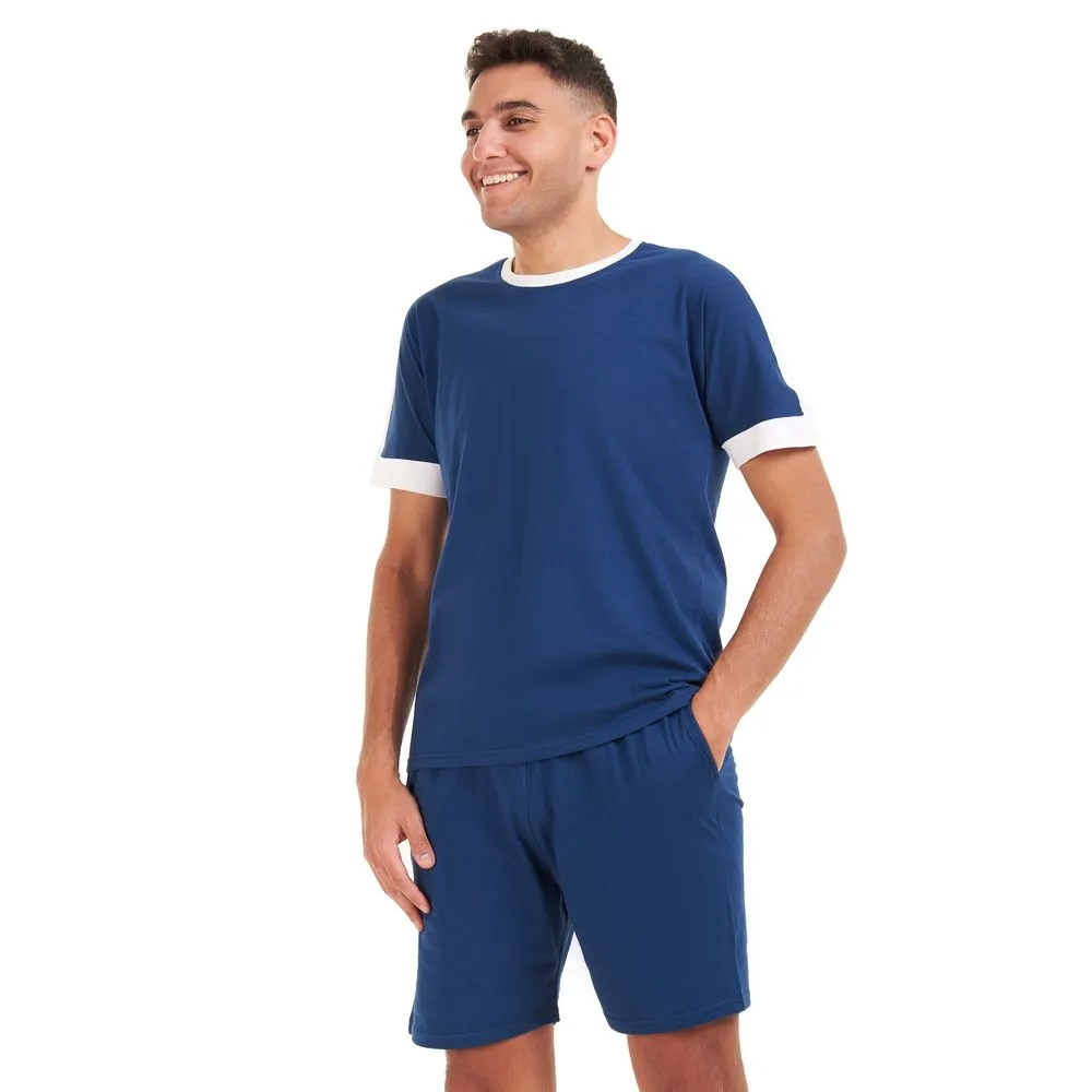 Men summer pajama set Indigo T-shirt   short