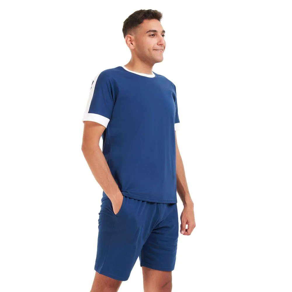 Men summer pajama set Indigo T-shirt   short