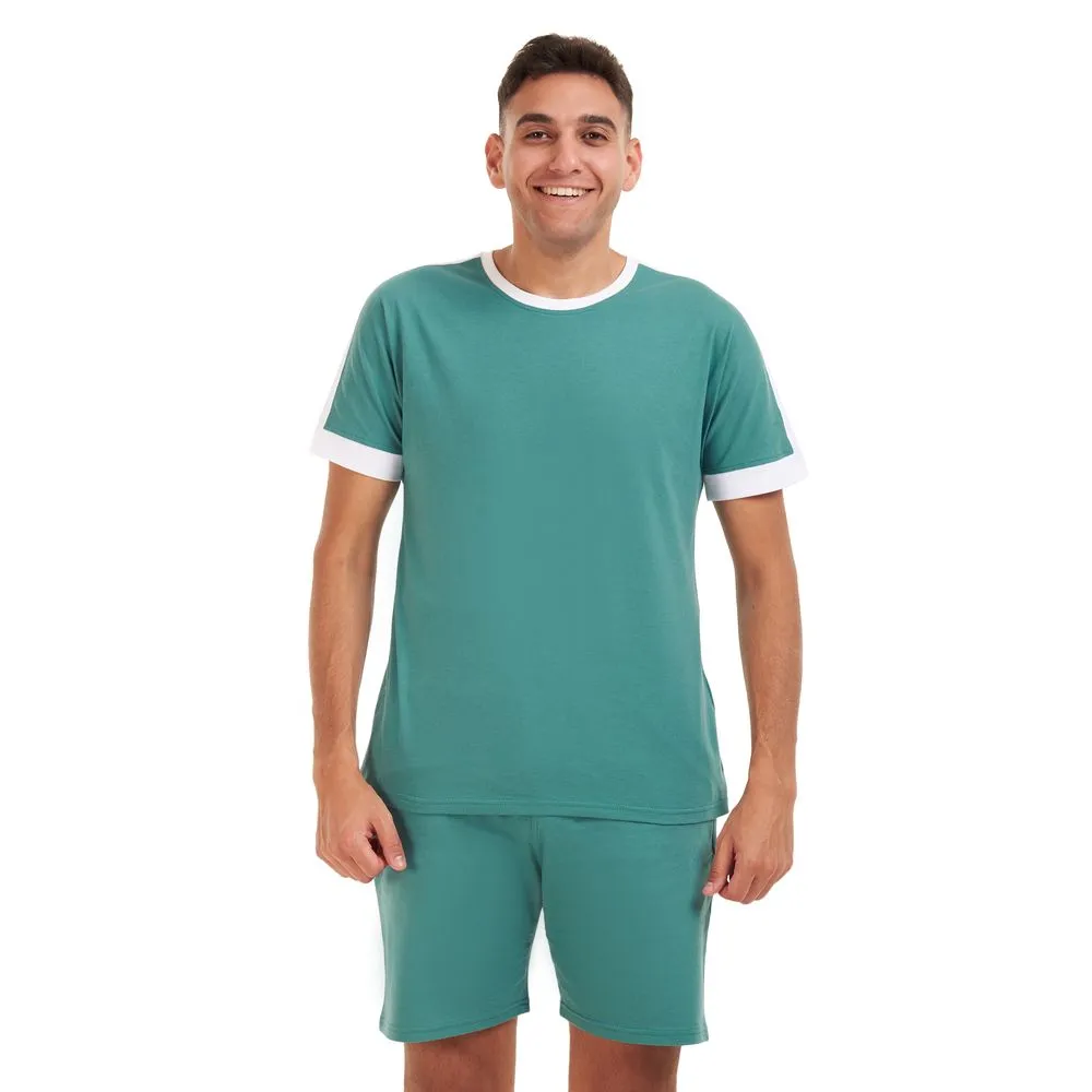 Men summer pajama set Light teal T-shirt   short