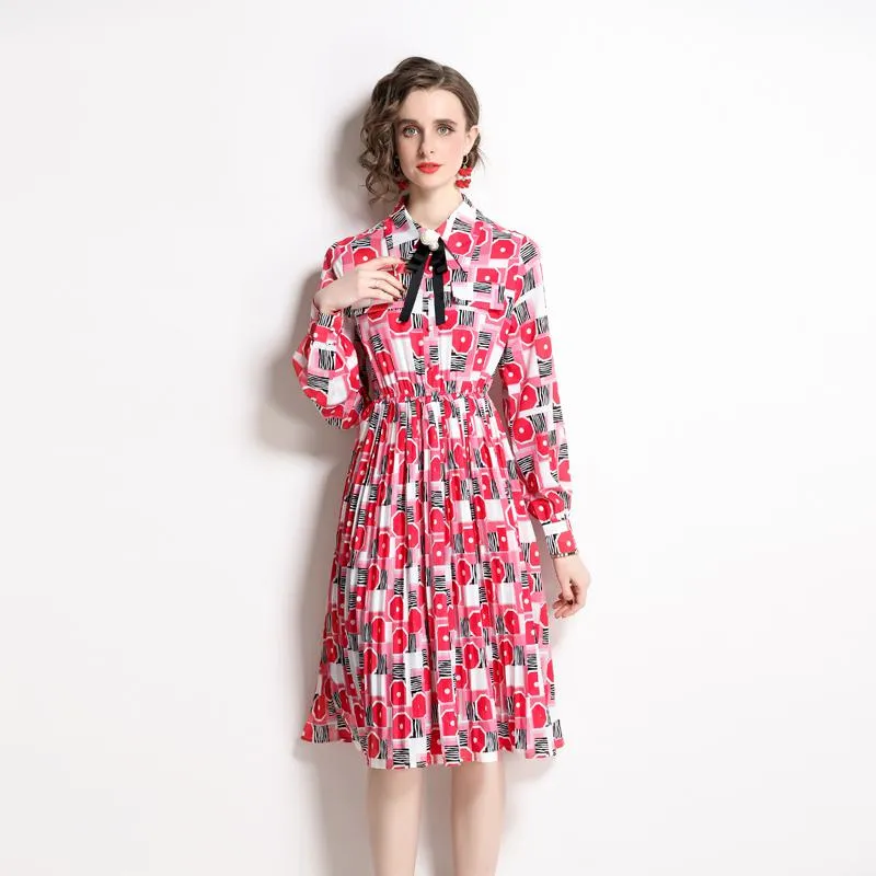 Midi French Style Artistic Floral Print Dress